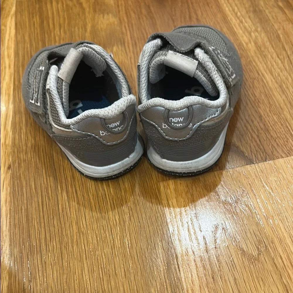 Gray Kids Velcro Sneakers - 574 Style